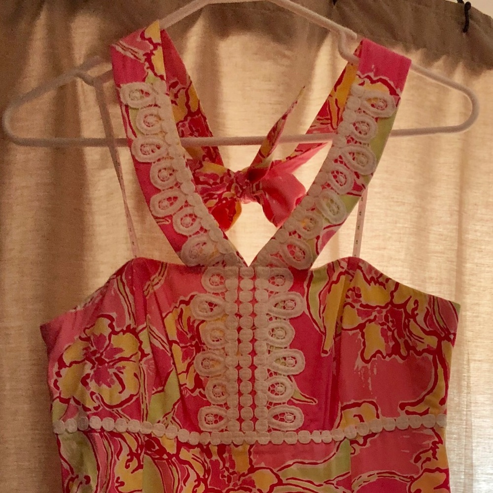 Lilly Pulitzer Floral Print, “Hotty Pink” dress